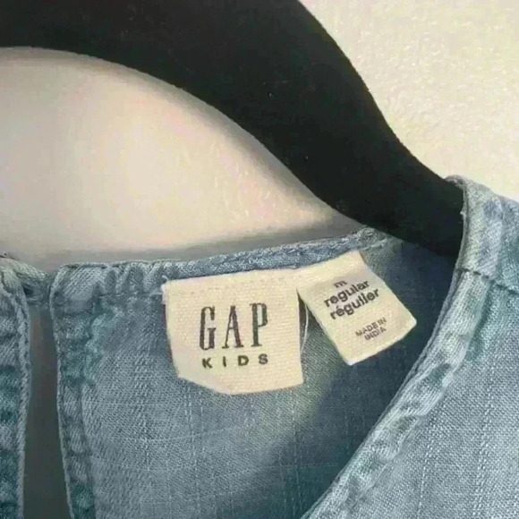 Girl's Gap Tencel Cold Shoulder Dress Light Blue size M - Picture 6 of 7